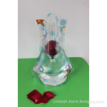 Plastic Vase, Flower Bag Vase, Foldable Flower Pot, with Customized Printing